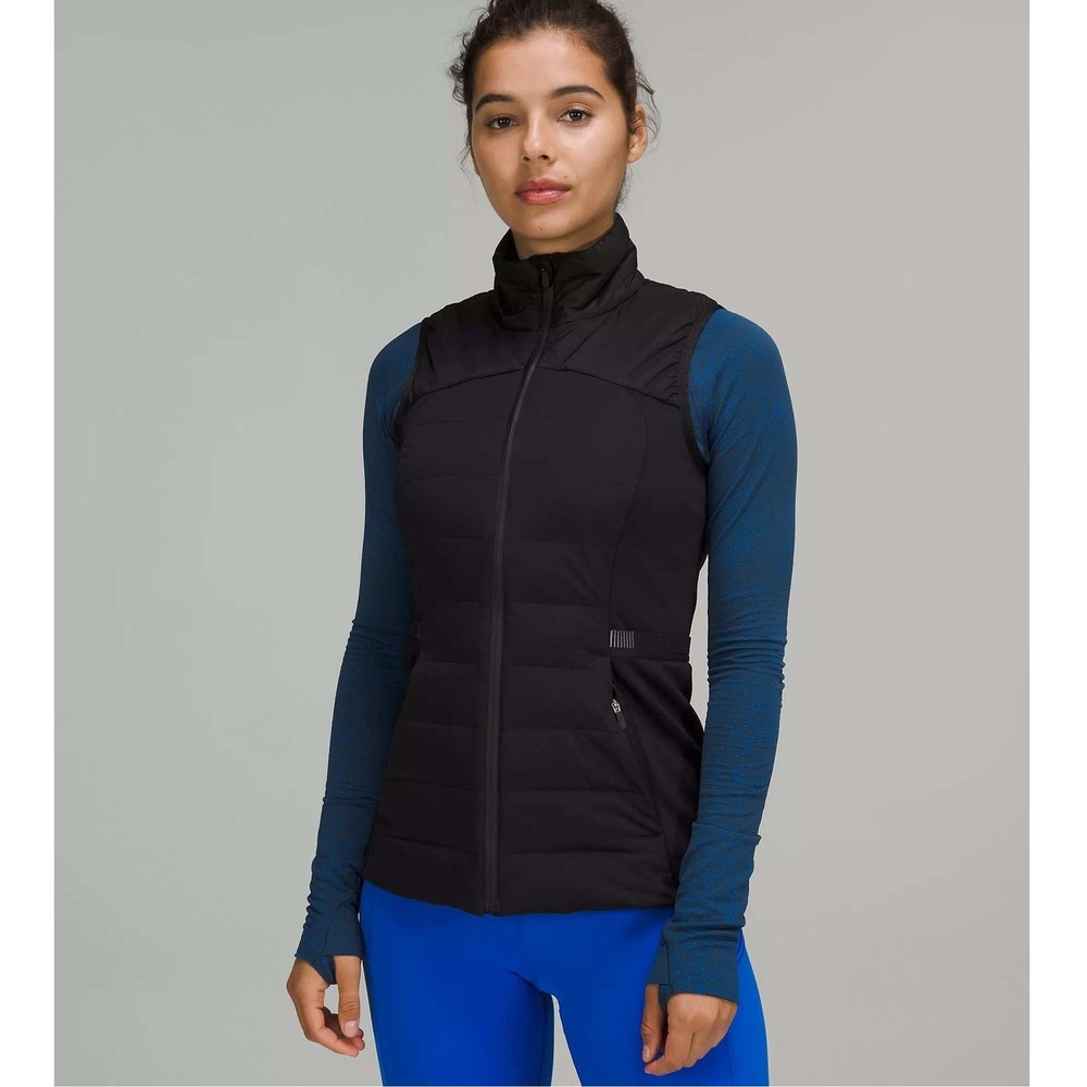 Lululemon Down For It All Vest Black Womens 2 700 Fill Puffer Athletic Run Hike